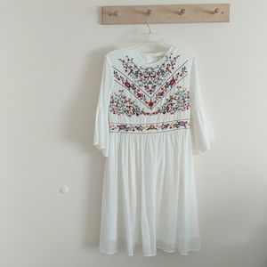 Whitby embroidered white midi dress Roolee